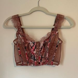 Victoria’s Secret DREAM ANGELS Floral Corset Top, Size M DD